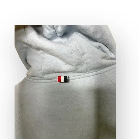 Thom Browne Sky Blue 4-Bar Hoodie Size 4 / Large - Picture 6 of 15
